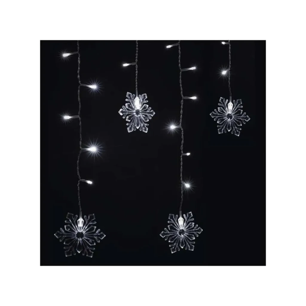 Ghirlandă "cortină-fulgi" 135 x 50 cm 6500 k 220 - 240 v ip44 led emos 4