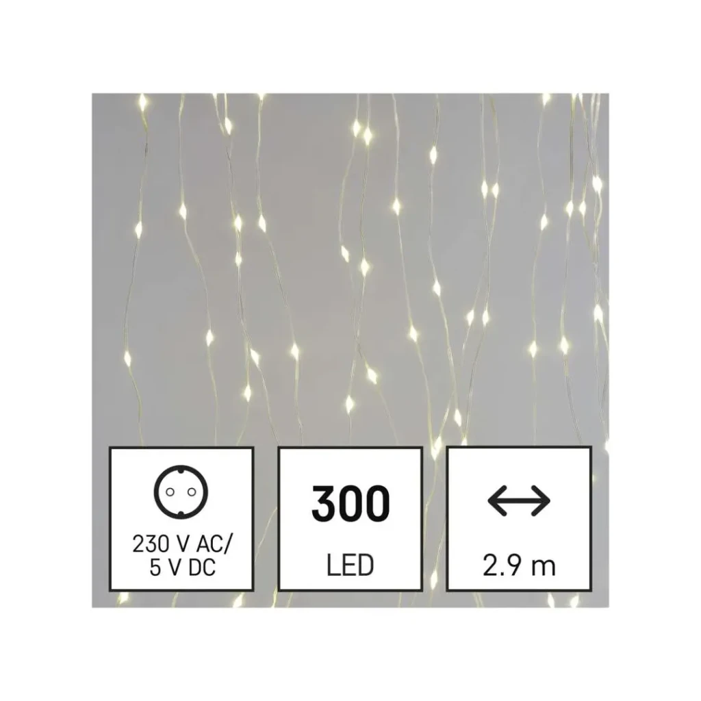 Ghirlandă "cortină-picături" 3.6 w 2.9 x 1.5 m 3000 k 220 - 240 v ip44 led emos 3