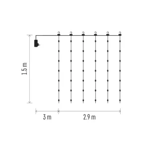 Ghirlandă "cortină-picături" 3.6 w 2.9 x 1.5 m 3000 k 220 - 240 v ip44 led emos Thumbnail 4