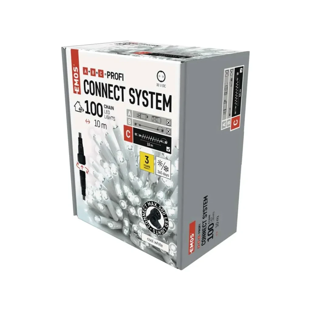 Гирлянда profi 6 вт 10 м 6500 k 30 в dc ip44 led emos 2