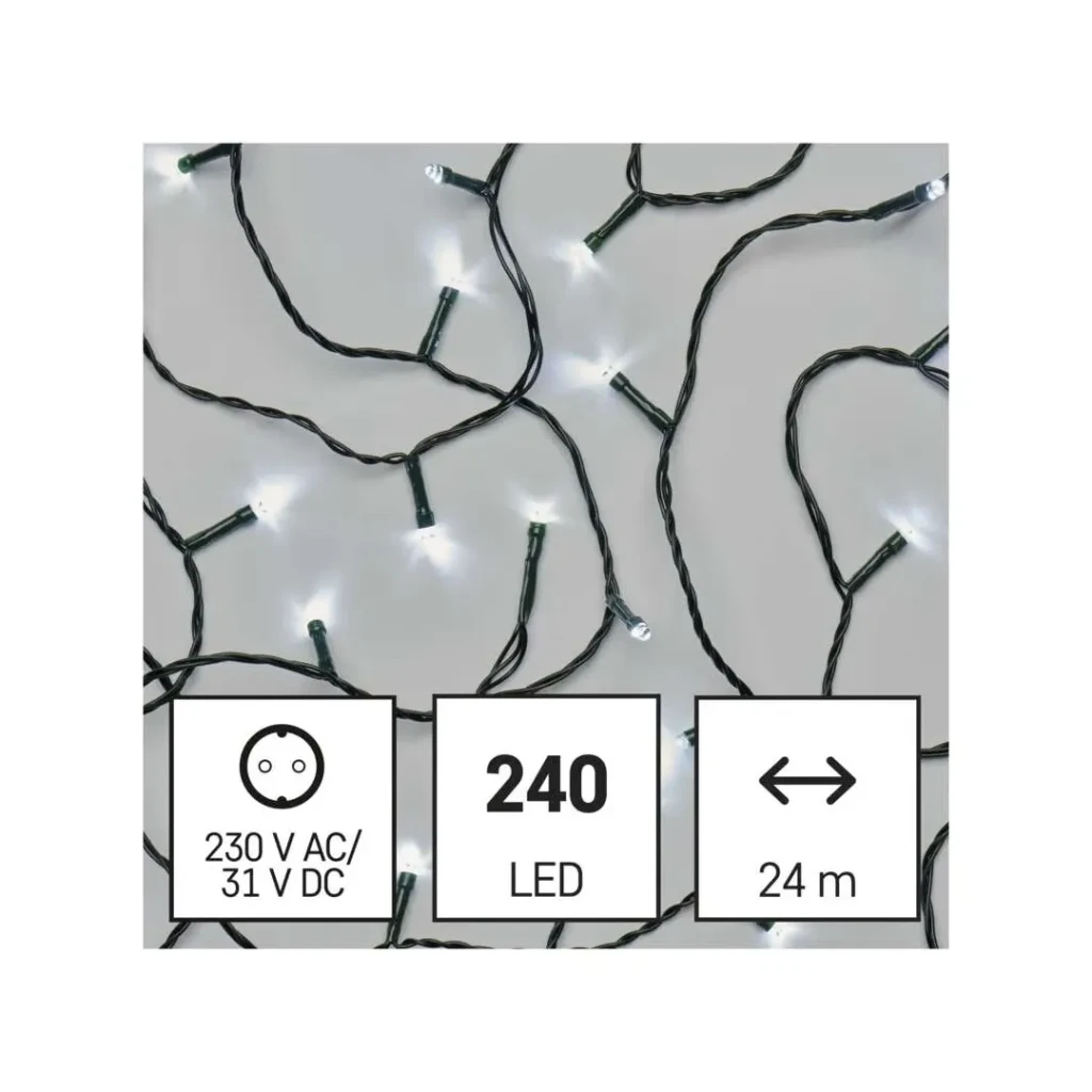 Гирлянда classic 6 вт 24 м 6500 k 220 - 240 в ip44 led emos 2