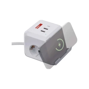 Prelungitor cu împământare 2 prize + 2 usb a + 1 usb c + qi cub 2 m 16 a emos Thumbnail 2