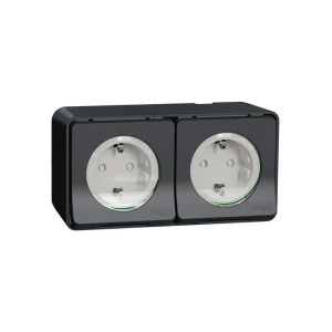 Priză dublă cu capac mureva 16 a 220 - 240 v antracit schneider-electric