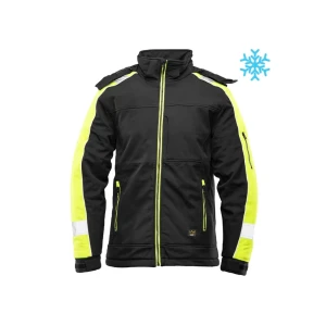 Ветровка зимняя rival softshell m чёрный/жёлтый seven kings
