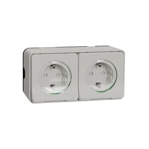 Двойная розетка с крышкой mureva 16 a 220 - 240 в белый schneider-electric