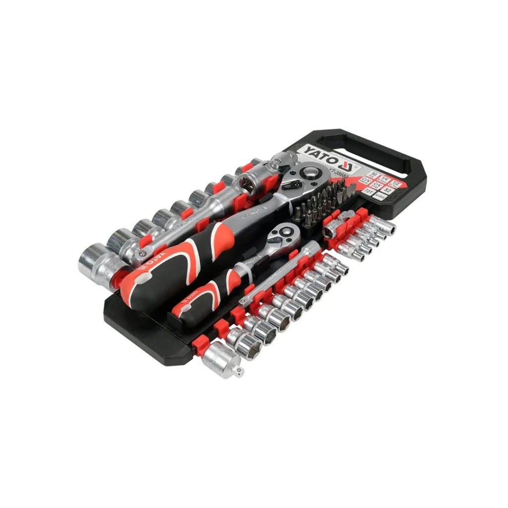 Set de chei tubulare cu clichet 1/2'' - 1/4'' as-drive 4 - 24 mm 51 buc. yato 2