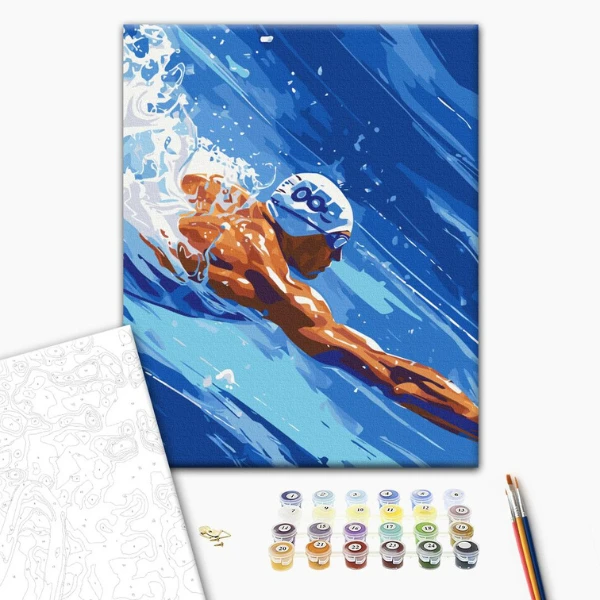 Pictură pe numere 40*50 cm (în cutie) – înot 2