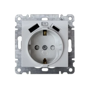 Priză cu usb karea 10 a 220 - 240 v alb makel