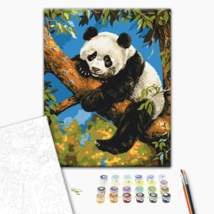 Pictură pe numere 40*50 cm (în cutie) – panda leneș Thumbnail 2