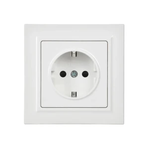Priză cu împământare și obturator brite 16 a 220 - 240 v alb iek