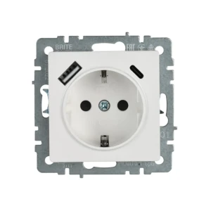 Priză cu usb brite 16 a 220 - 240 v alb iek