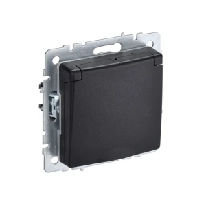 Priză cu obturator și capac brite 16 a 220 - 240 v negru iek Thumbnail 2