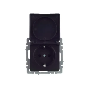 Priză cu obturator și capac brite 16 a 220 - 240 v negru iek
