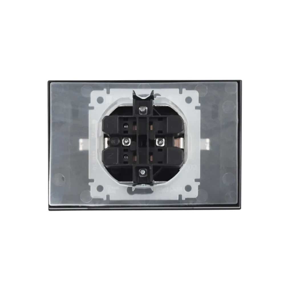 Двойная розетка с крышкой brite 16 a 220 - 240 в чёрный iek 2