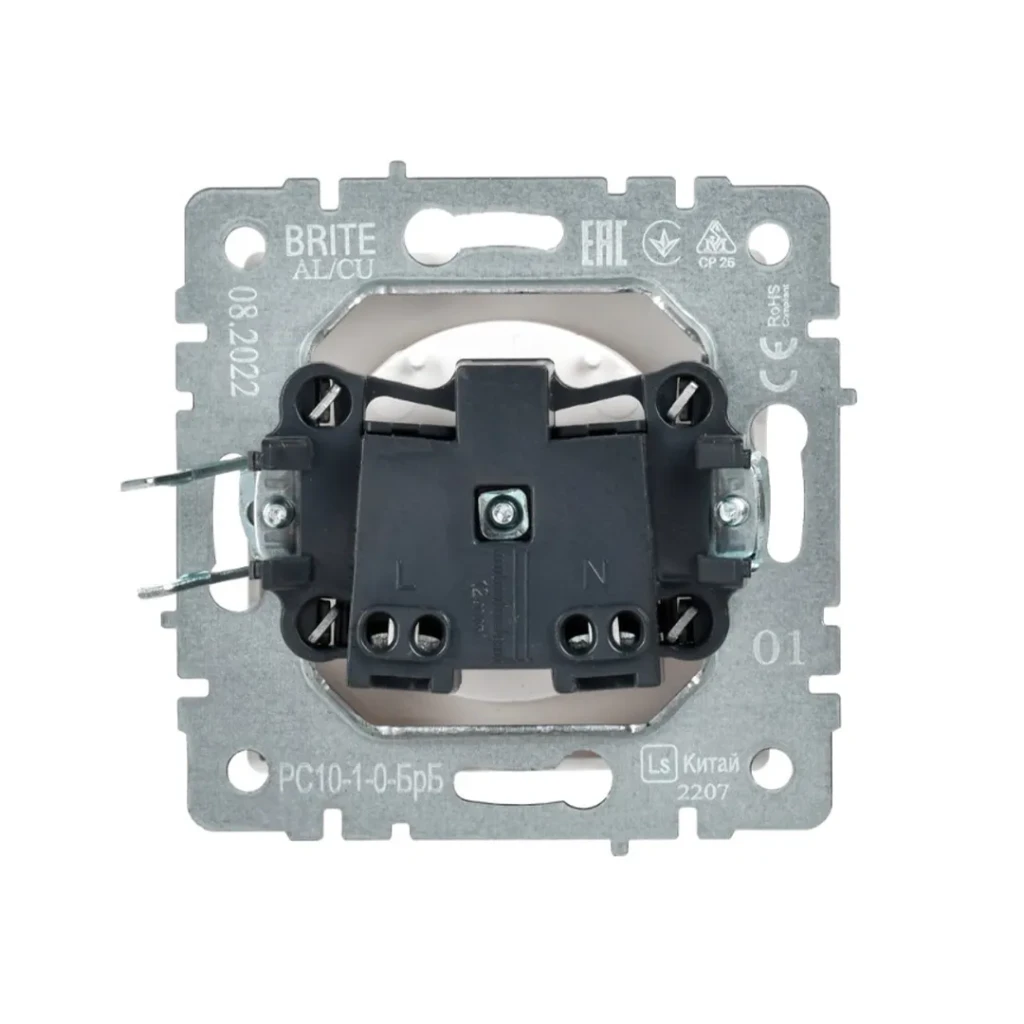 Розетка brite 10 a 220 - 240 в белый iek 2