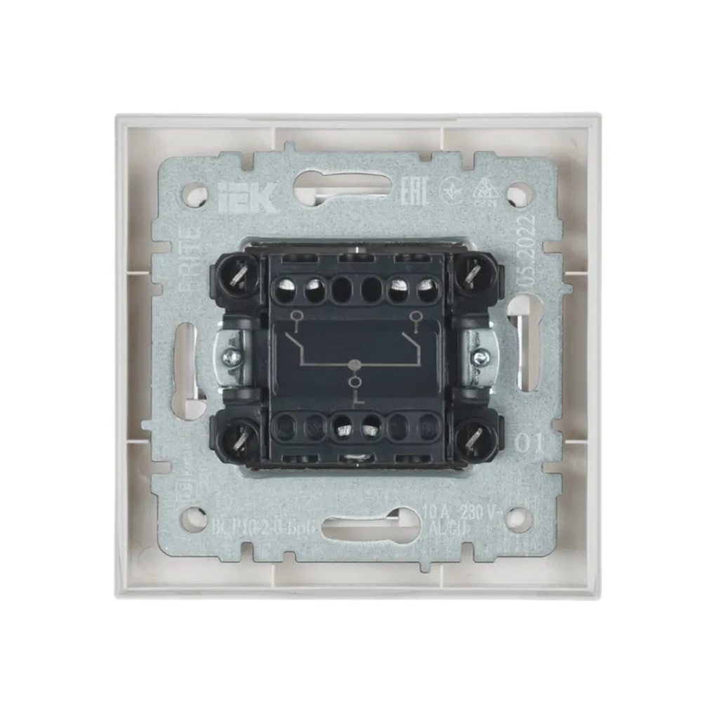Întrerupător dublu brite 10 a 220 - 240 v alb iek 2
