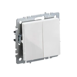 Întrerupător dublu brite 10 a 220 - 240 v alb iek