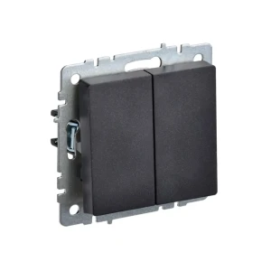 Двойной выключатель brite 10 a 220 - 240 в чёрный iek