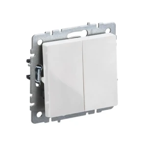 Întrerupător dublu cap scară brite 10 a 220 - 240 v alb iek