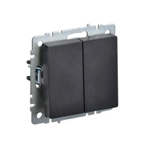 Переключатель двойной проходной brite 10 a 220 - 240 в чёрный iek