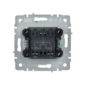 Двойной выключатель с индикатором brite 10 a 220 - 240 в белый iek Thumbnail 2