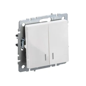 Întrerupător dublu cu indicator brite 10 a 220 - 240 v alb iek
