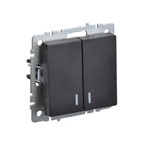 Întrerupător dublu cu indicator brite 10 a 220 - 240 v negru iek