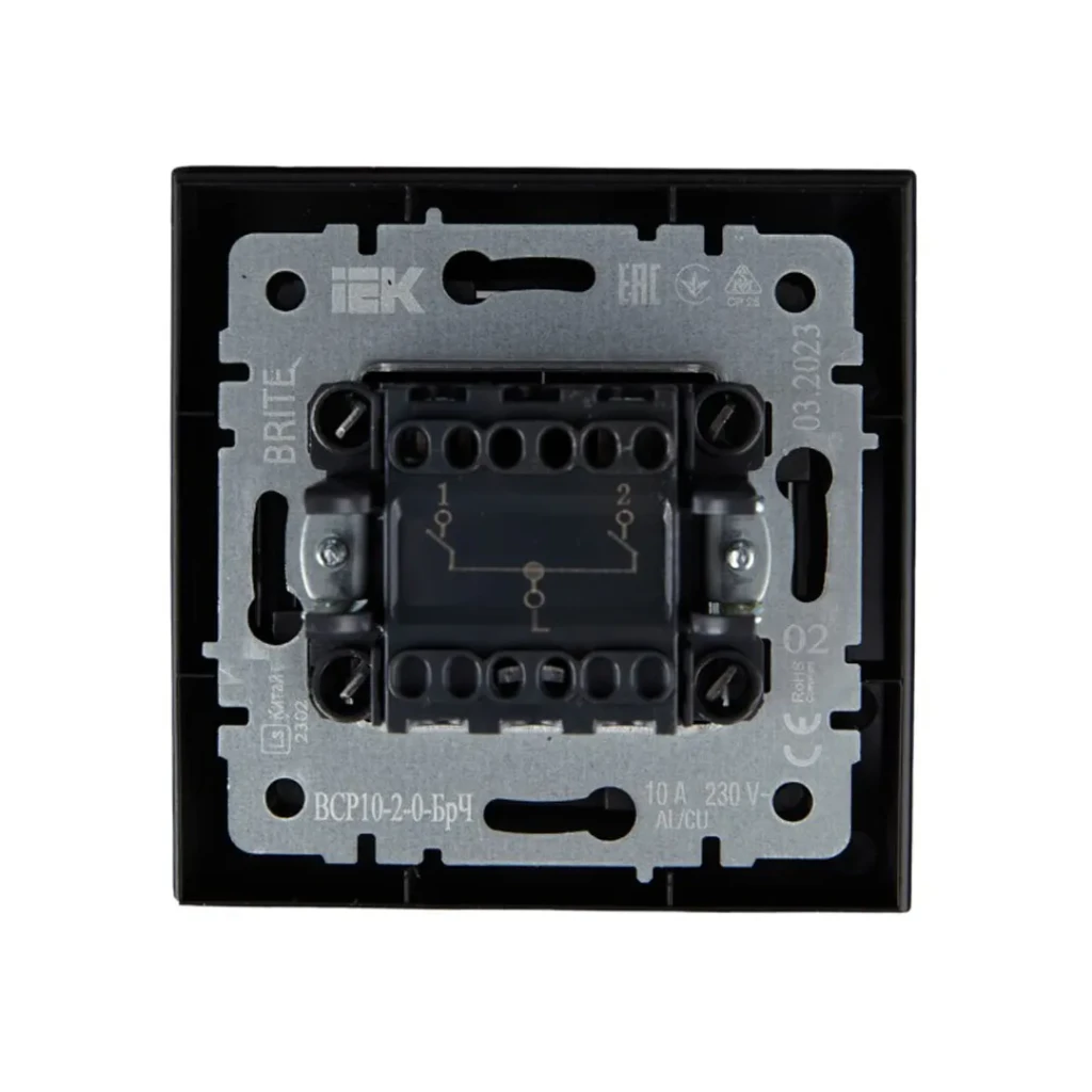 Двойной выключатель brite 10 a 220 - 240 в чёрный iek 2