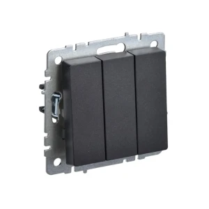 Întrerupător triplu brite 10 a 220 - 240 v negru iek