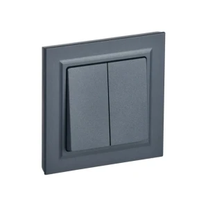 Întrerupător dublu brite 10 a 220 - 240 v negru iek