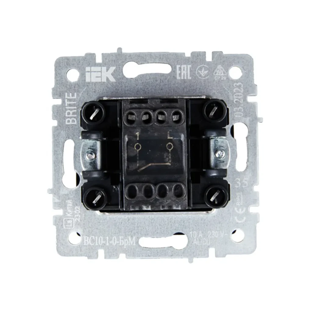 Выключатель brite 10 a 220 - 240 в маренго iek 2
