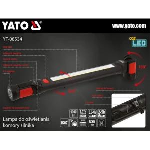 Светодиодная лампа 10 вт 6500 k 1000 лм 3.7 в 4400 мач (li-ion) yato Thumbnail 5