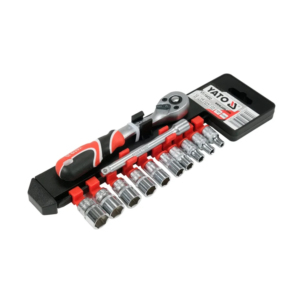 Set de chei tubulare cu clichet 1/4" as-drive 4 - 13 mm 12 buc. yato 2