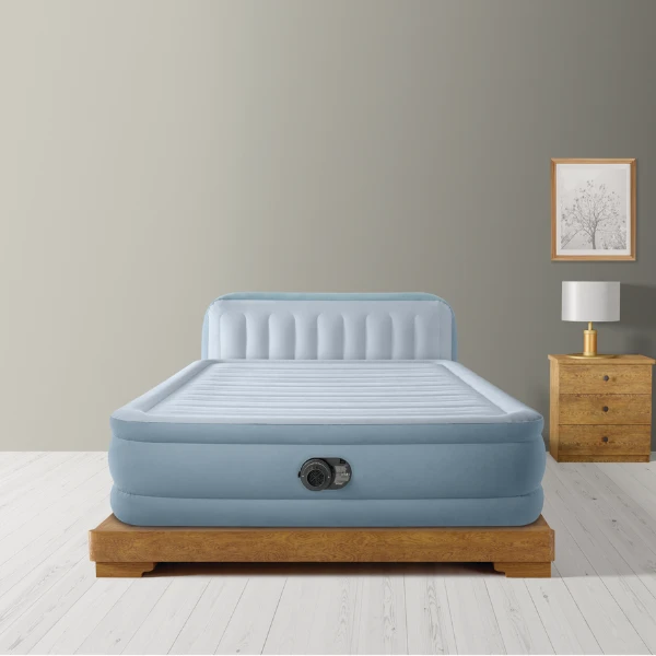 Intex saltea velur 152x236x86cm cu spatar si pompa, plush 5