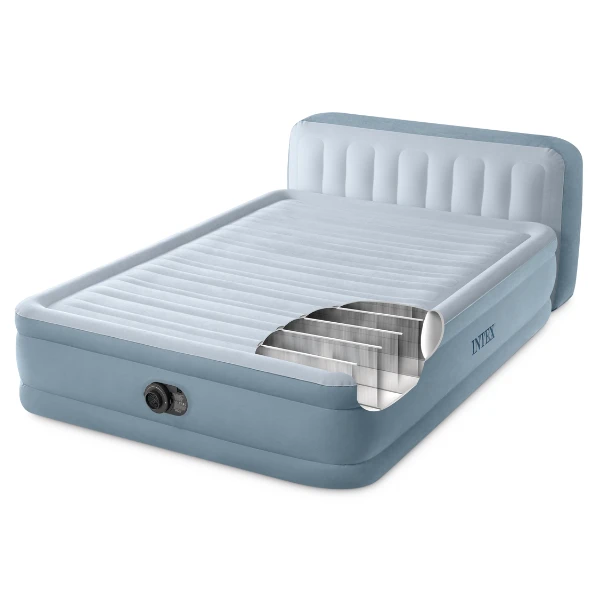 Intex saltea velur 152x236x86cm cu spatar si pompa, plush 4