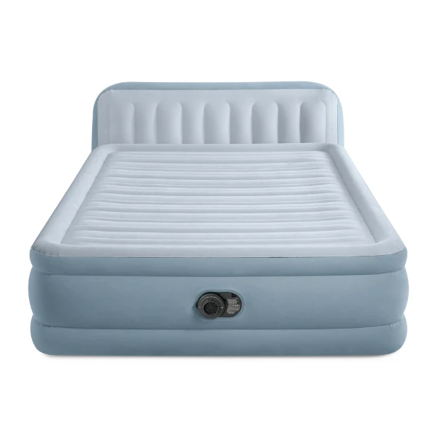Intex saltea velur 152x236x86cm cu spatar si pompa, plush 3