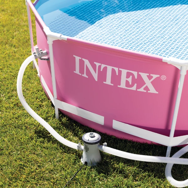 Intex бассейн pink metal frame 244х76см, 2843л, металлический каркас 5