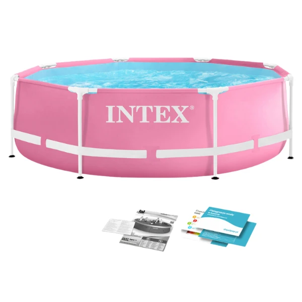 Intex бассейн pink metal frame 244х76см, 2843л, металлический каркас 6