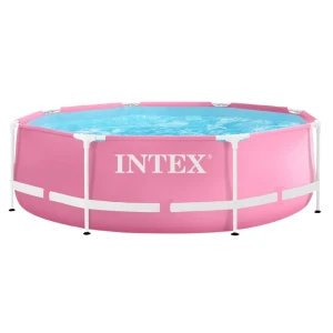 Intex piscină pink metal frame 244х76сm, 2843l, cadru metalic