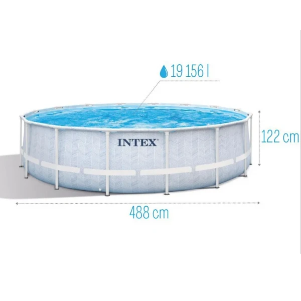 Intex, chevron prism frame premium pool, 488 x 122 см, 19156л, металлический каркас 3