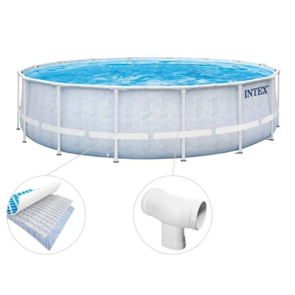 Intex, chevron prism frame premium pool, 488 x 122 см, 19156л, металлический каркас 6