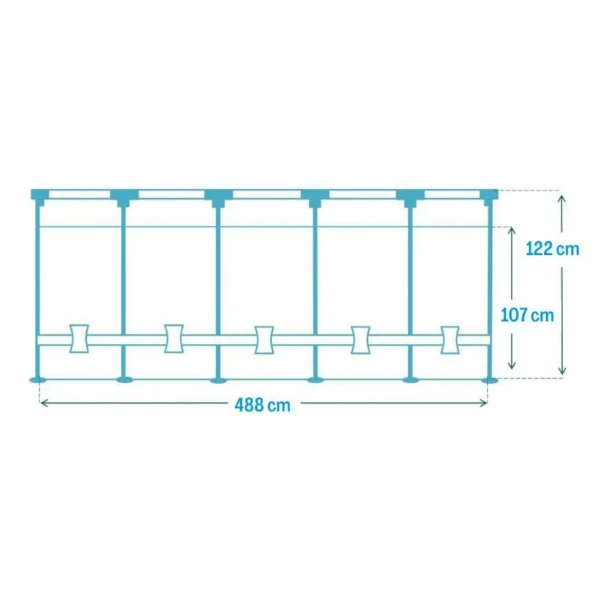 Intex, chevron prism frame premium pool, 488 x 122 см, 19156л, металлический каркас 5