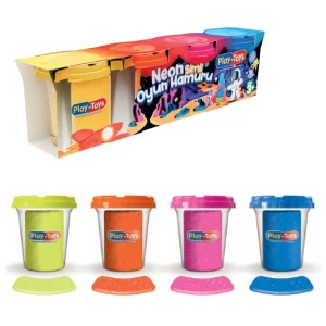 Set de plastilină în tub, neon, 4 buc.