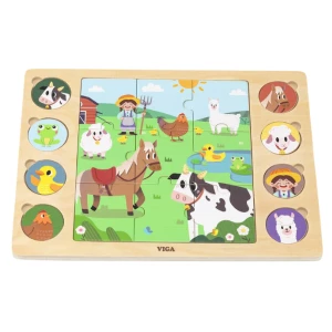 Puzzle din lemn &quot;Animale de fermă&quot; 17 elem.