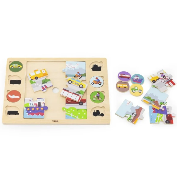 Puzzle din lemn "transport" 9 elem. 3