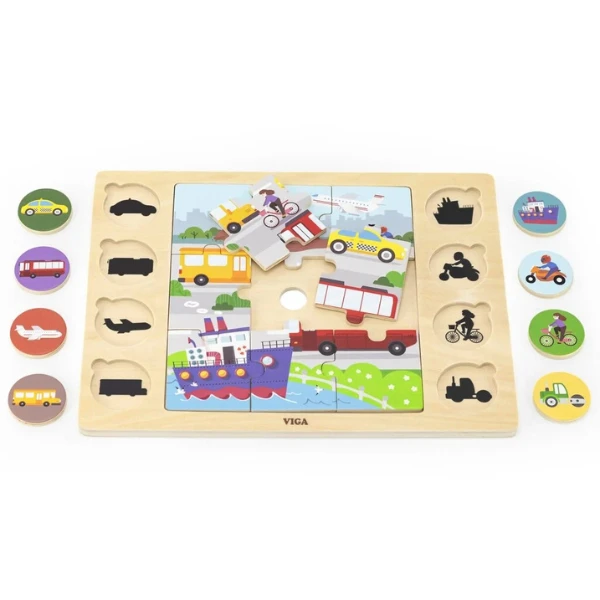 Puzzle din lemn "transport" 9 elem. 2