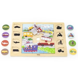 Puzzle din lemn "transport" 9 elem. Thumbnail 2