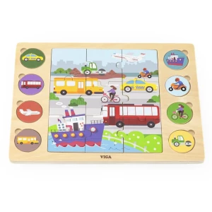 Puzzle din lemn &quot;Transport&quot; 9 elem.