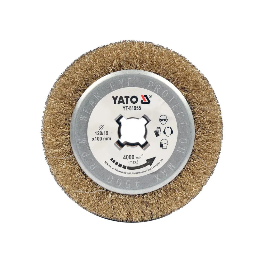 Проволочная щётка круглая 120 x 100 мм 19 мм yato 2