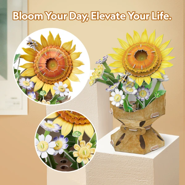 3d puzzle “buchet de floarea-soarelui”, 102 elemente 7